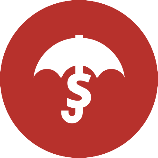 a white umbrella with a dollar symbol on it